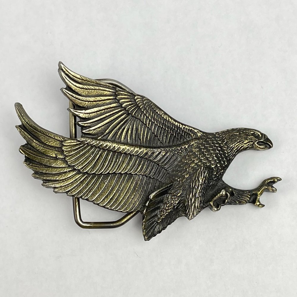 Vtg Flying Eagle Belt Buckle The Great American Buckle Company Patriotic 1979